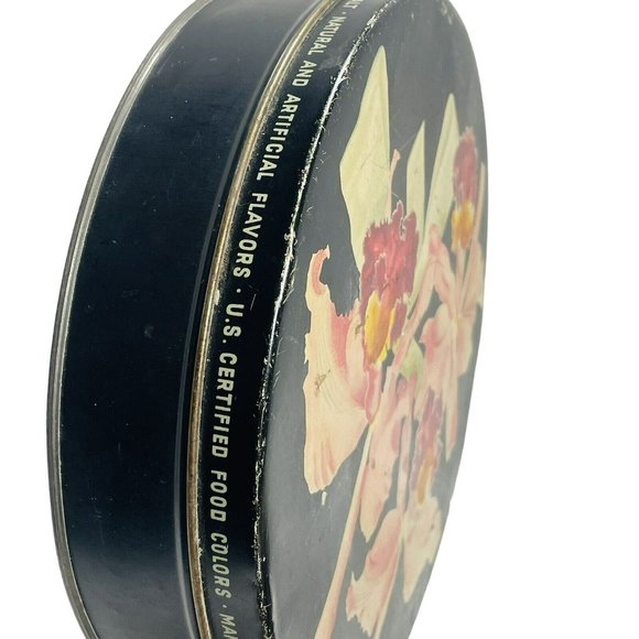 Vintage CANCO Helen Harrison Chicago Black Tin Irises Darling Cotton Leftovers - Picture 8 of 16
